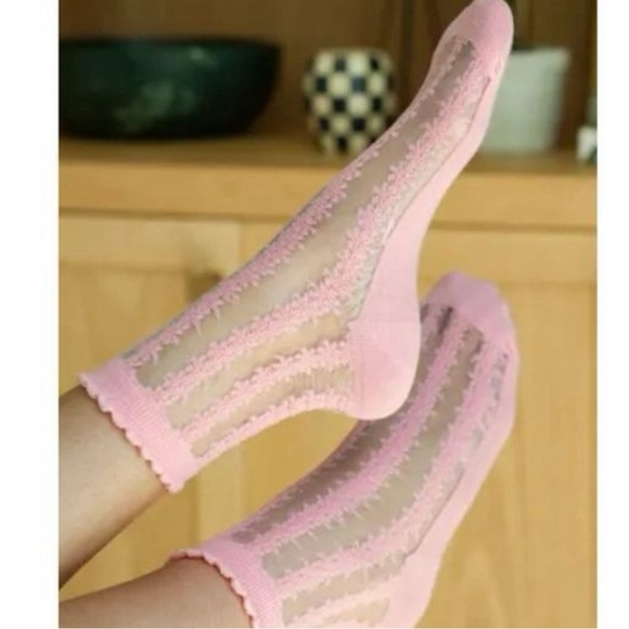 POL Pink Sheer Lace Socks Brand New - Picture 4 of 4